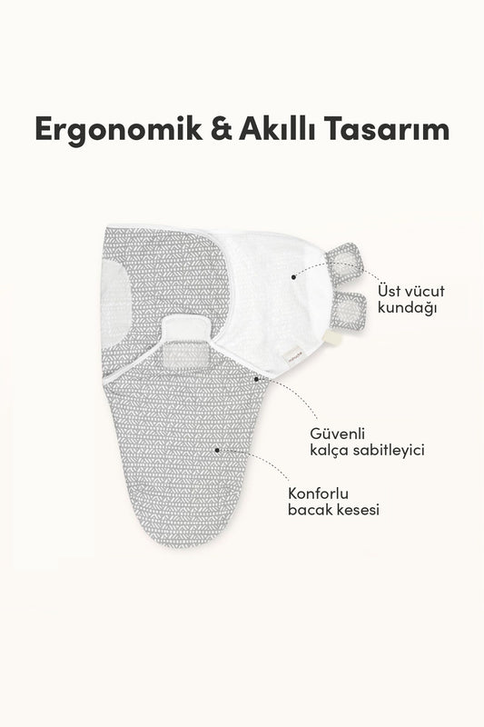 Minuche %100 Pamuk 3'lü Bebek Kundak ve Uyku Tulumu - Ergonomik Yenidoğan ve Bebek Kundak