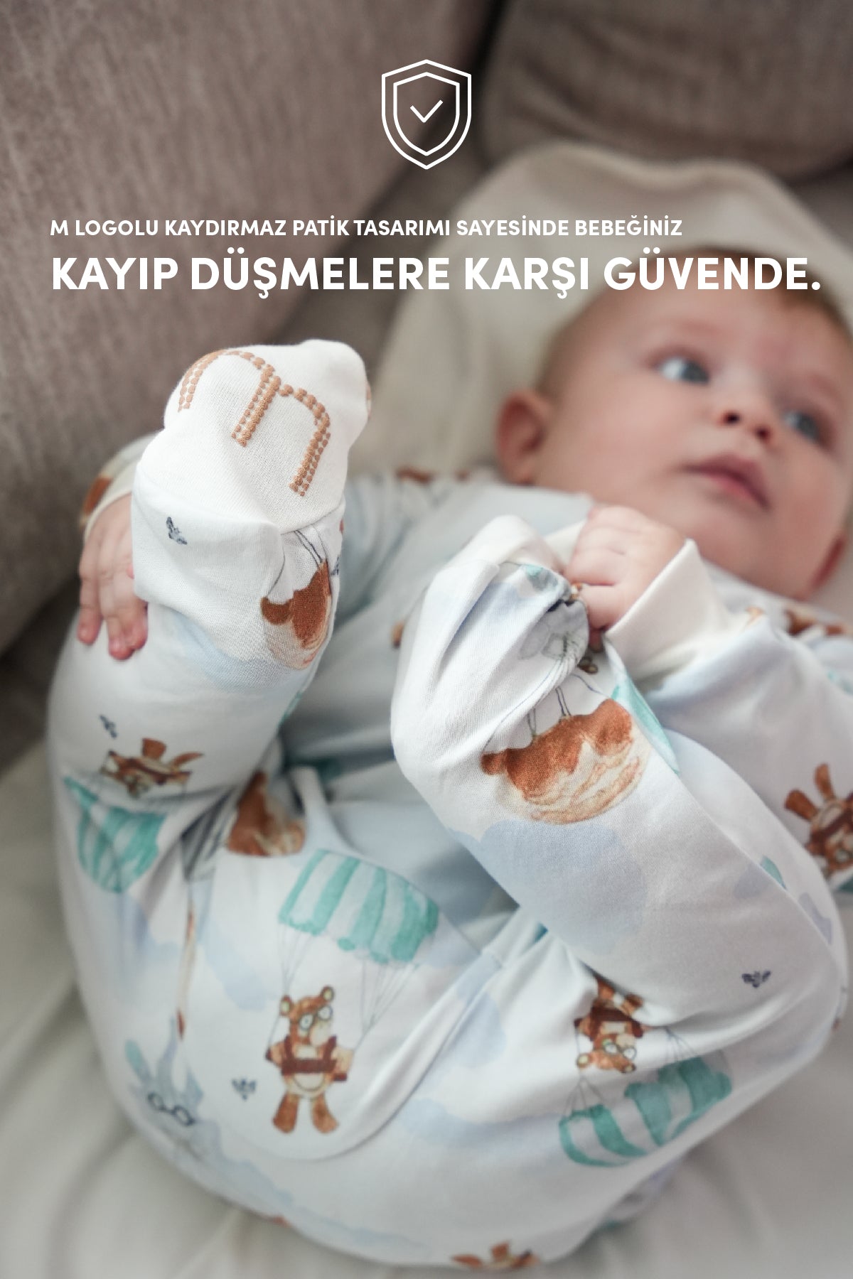 Minuche Bebek Uyku Tulumu ve Oyun Pijaması %100 Pamuk - Tek Parça Önden Fermuarlı Tulum Pijama