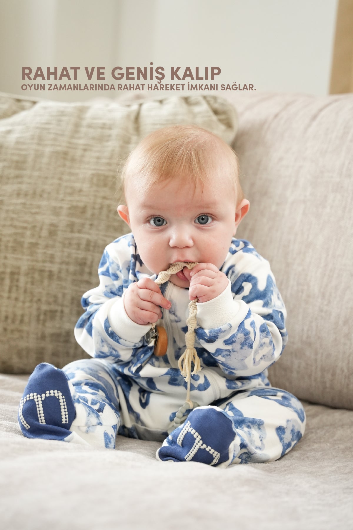 Minuche Bebek Uyku Tulumu ve Oyun Pijaması %100 Pamuk - Tek Parça Önden Fermuarlı Tulum Pijama