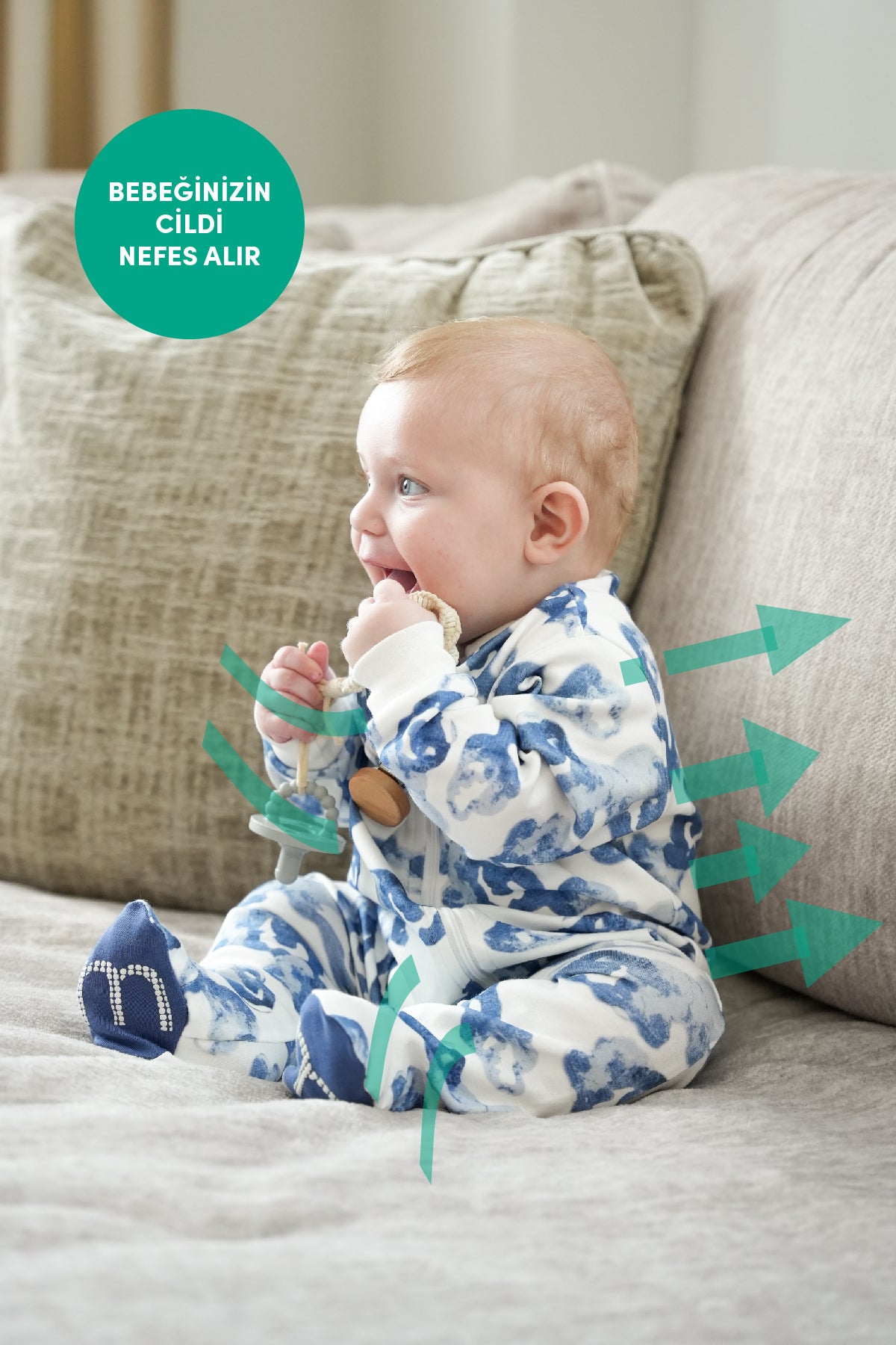 Minuche Bebek Uyku Tulumu ve Oyun Pijaması %100 Pamuk - Tek Parça Önden Fermuarlı Tulum Pijama