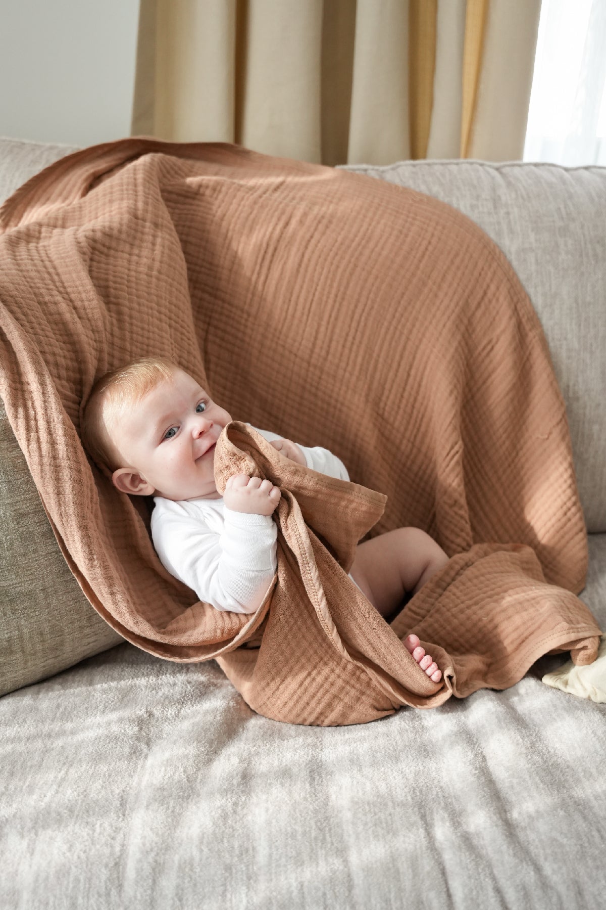 Minuche Müslin Bebek Kundak Örtüsü 120X120 cm - %100 Pamuk 4 Kat Müslin Bebek Battaniye