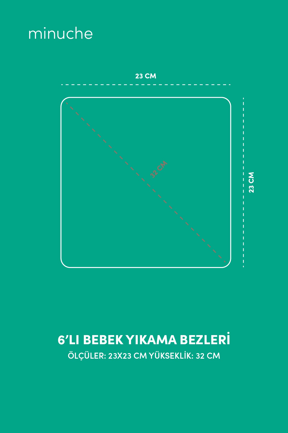 Minuche 6'lı Bebek Yıkama Bezleri - %100 Pamuk Yumuşak ve Süper Emici Örgü Yıkama Kesesi